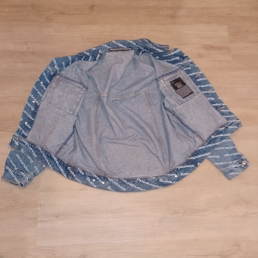 Pre-Loved Alexander Wang Falling Back Logo Indigo Blue Denim Jacket