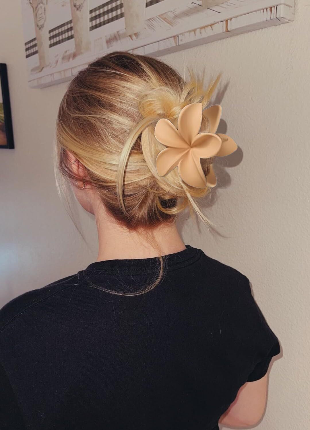 6 Pack Flower Hair Clips for Women and Girls, Preppy Claw Clips, Hawaiian Plumer
