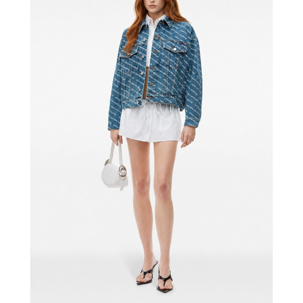 Pre-Loved Alexander Wang Falling Back Logo Indigo Blue Denim Jacket