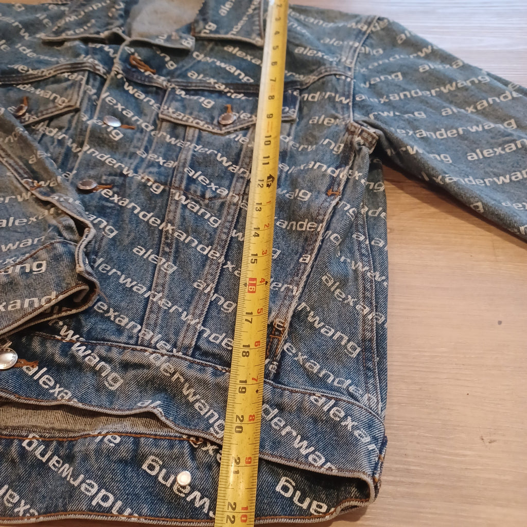 Pre-Loved Alexander Wang Falling Back Logo Indigo Blue Denim Jacket