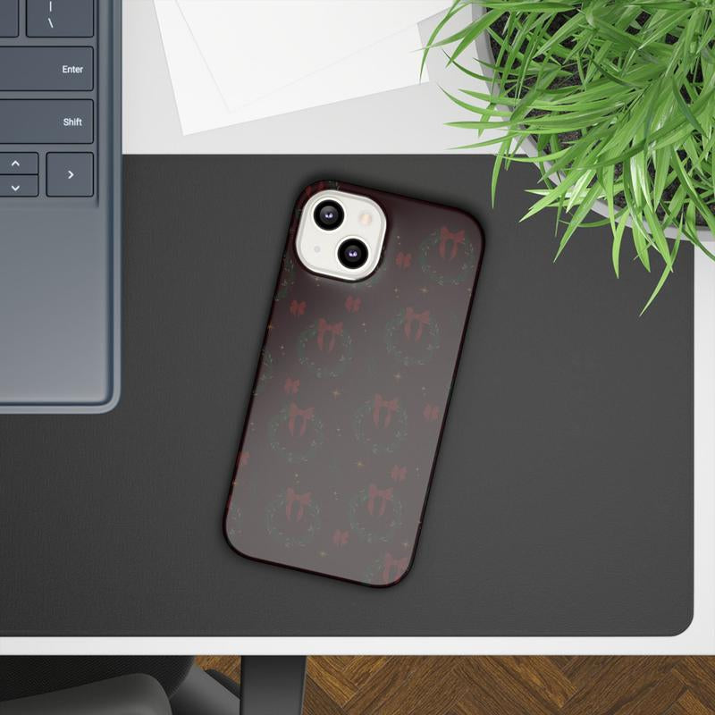 Burgundy Phone Case \ Christmas Phone Cover - Holiday Collection Wireless Protection
