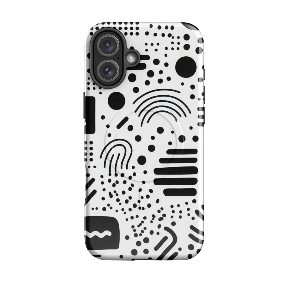 Artistic Black & White Ultra MagSafe® Tough Case for iPhone® | Icon Image of Front Case at StateOfChic.Store