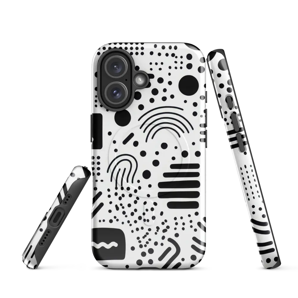 Artistic Black & White | Ultra MagSafe® Tough Case for iPhone® at StateOfChic.Store | Image of Front Case with Ports | BUY NOW
