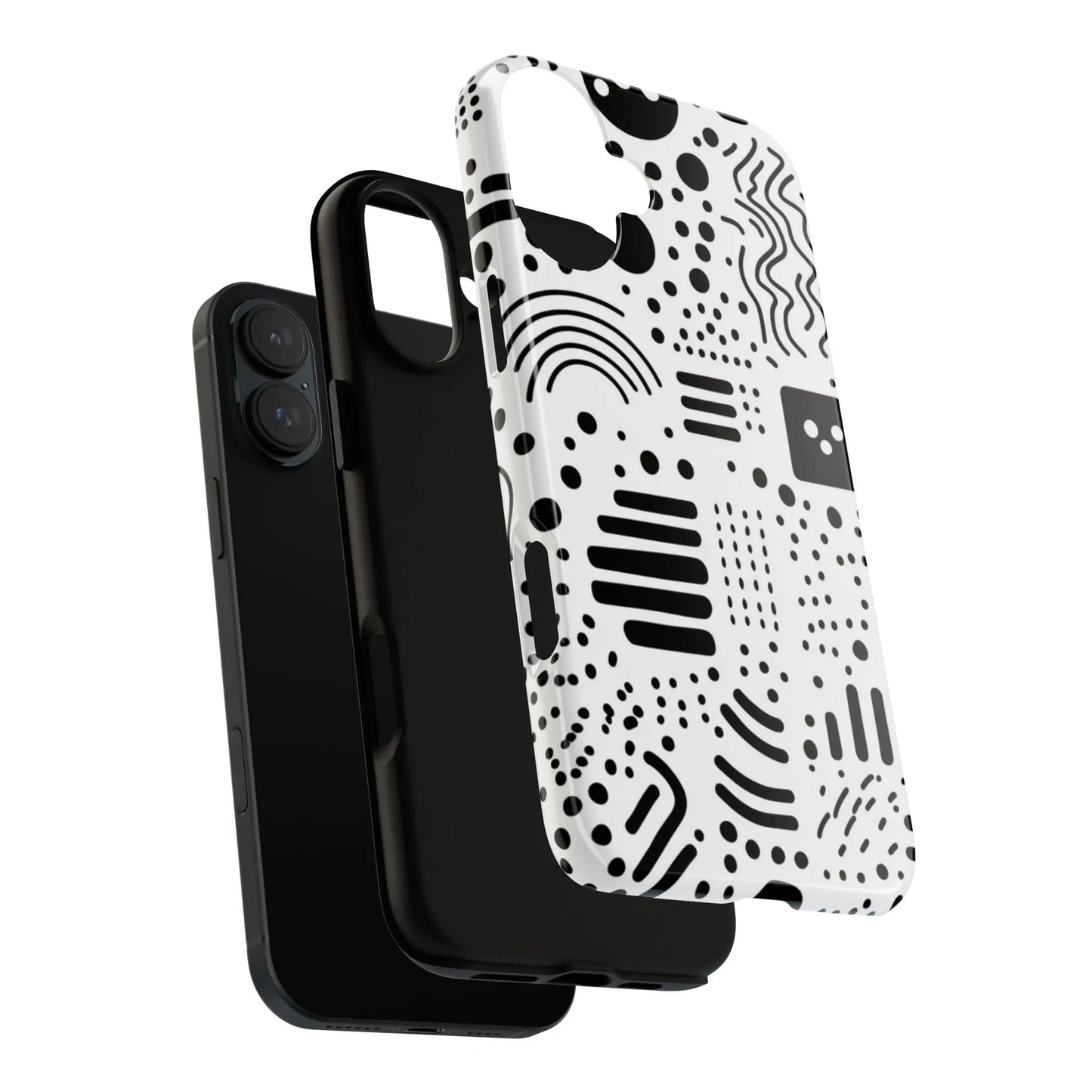 Artistic Black & White | Ultra MagSafe® Tough Case for iPhone® at StateOfChic.Store | Image of Case Layers | Quick Buy