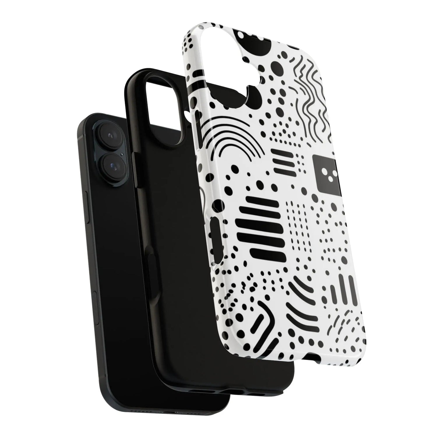 Artistic Black & White | Ultra MagSafe® Tough Case for iPhone® at StateOfChic.Store | Image of Case Layers | Quick Buy