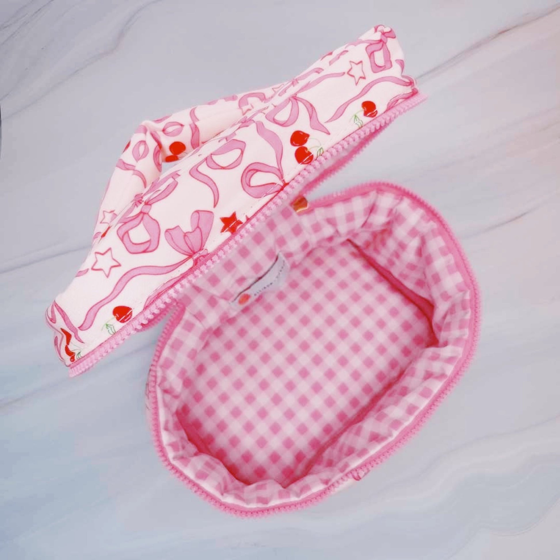 Chic Cherry Bowtiful Travel Cosmetic Case with Convenient Handle
