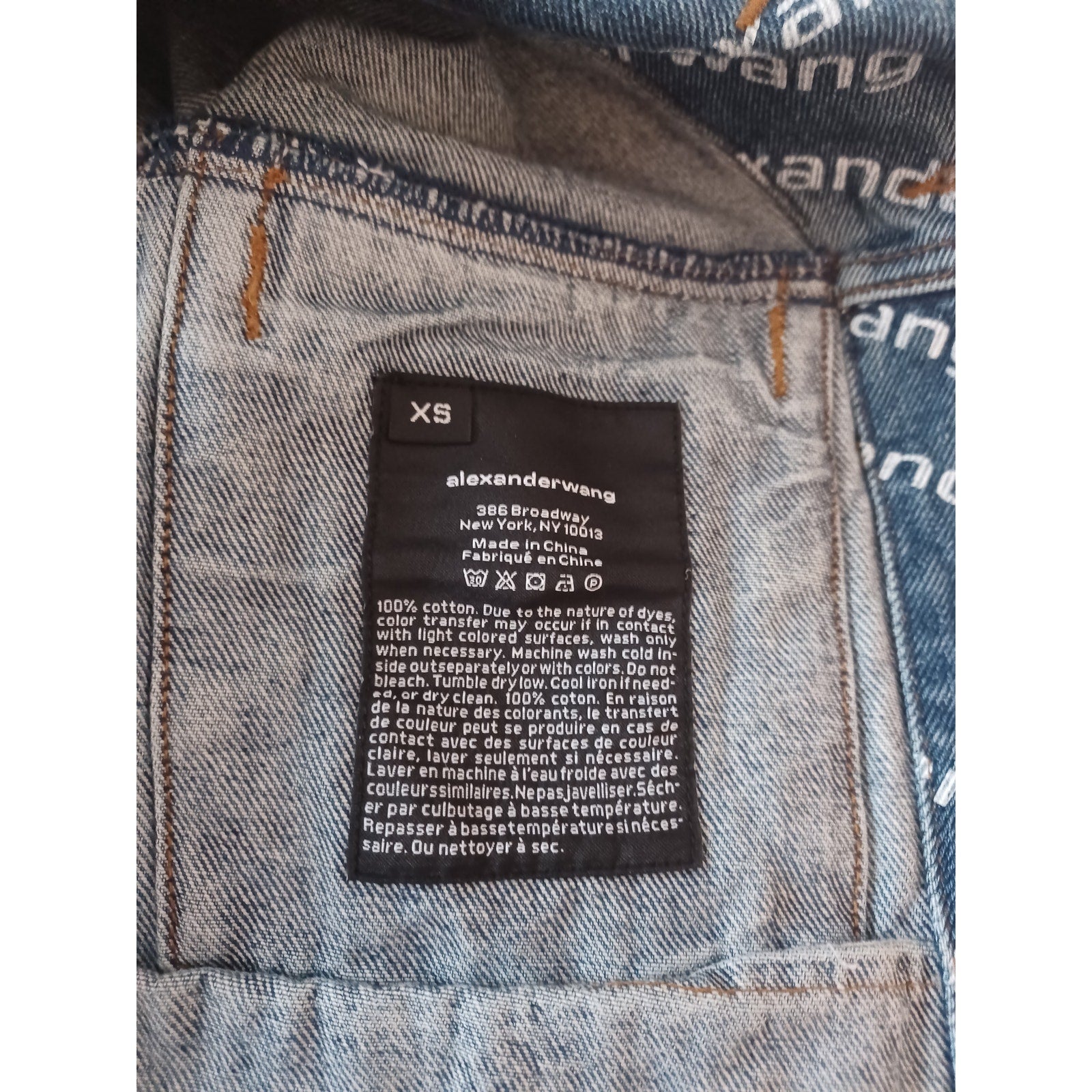 Pre-Loved Alexander Wang Falling Back Logo Indigo Blue Denim Jacket
