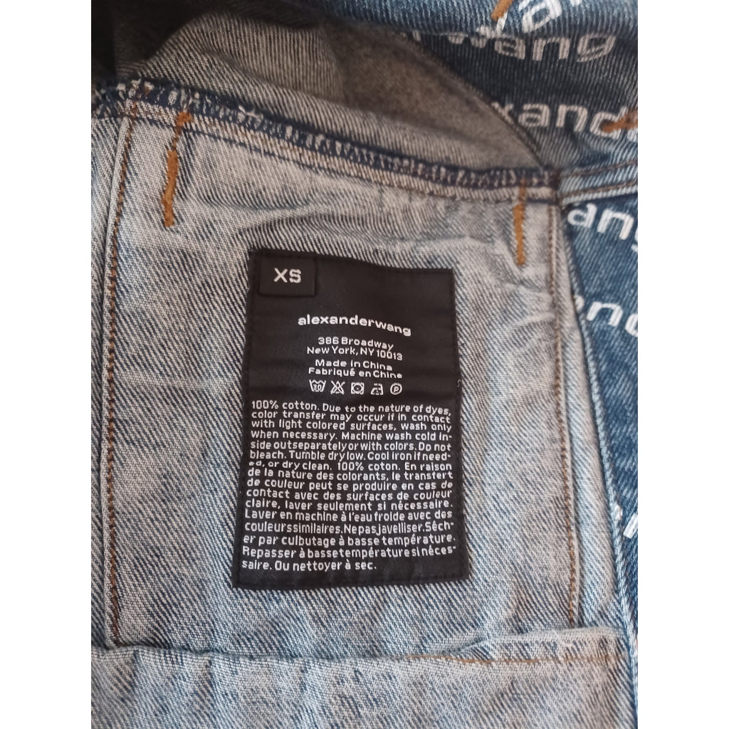 Pre-Loved Alexander Wang Falling Back Logo Indigo Blue Denim Jacket