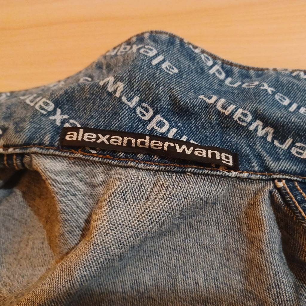 Pre-Loved Alexander Wang Falling Back Logo Indigo Blue Denim Jacket