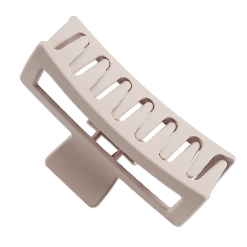 Soft Touch Open Cut Rectangle Claw Clip, Blush Beige, 1 Count
