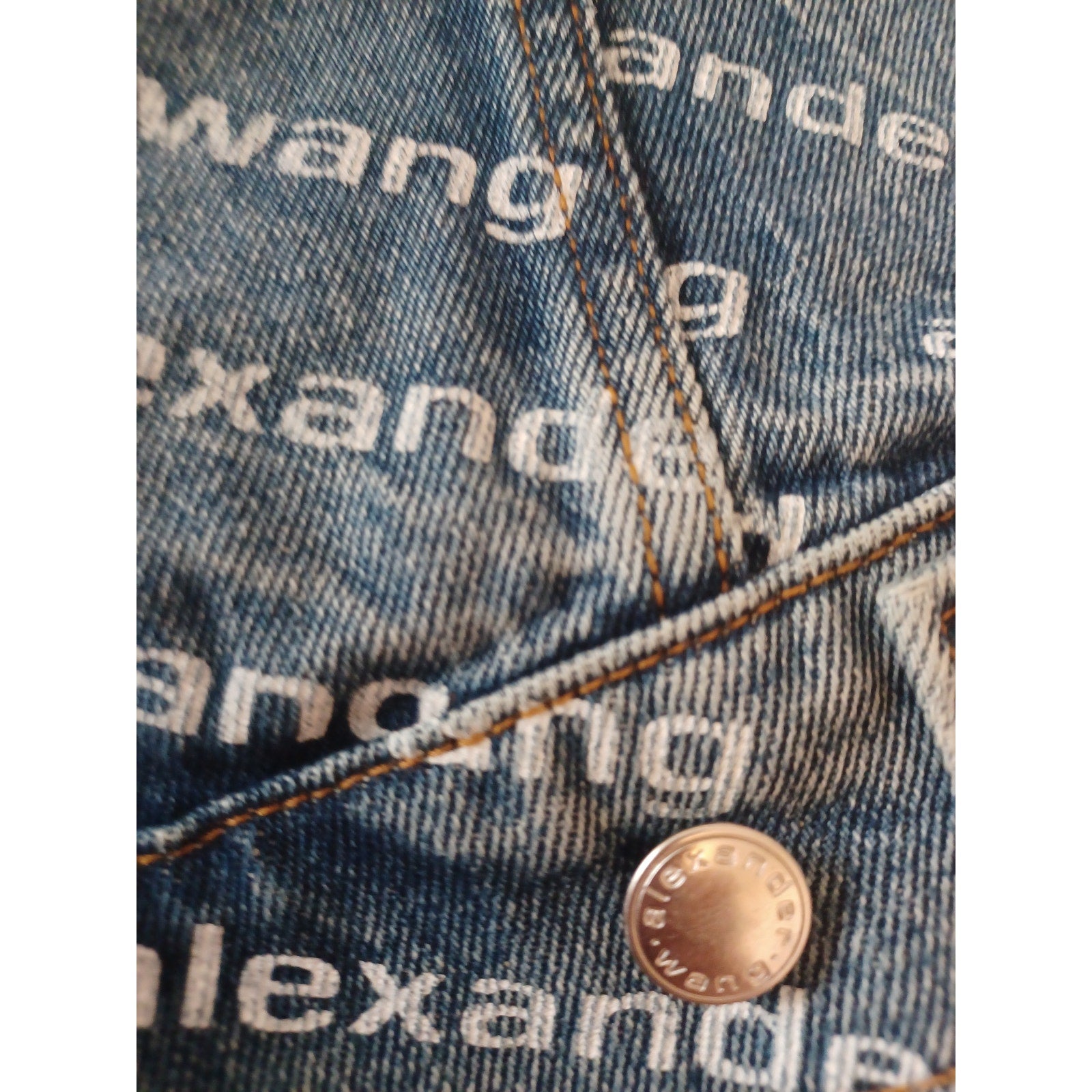 Pre-Loved Alexander Wang Falling Back Logo Indigo Blue Denim Jacket
