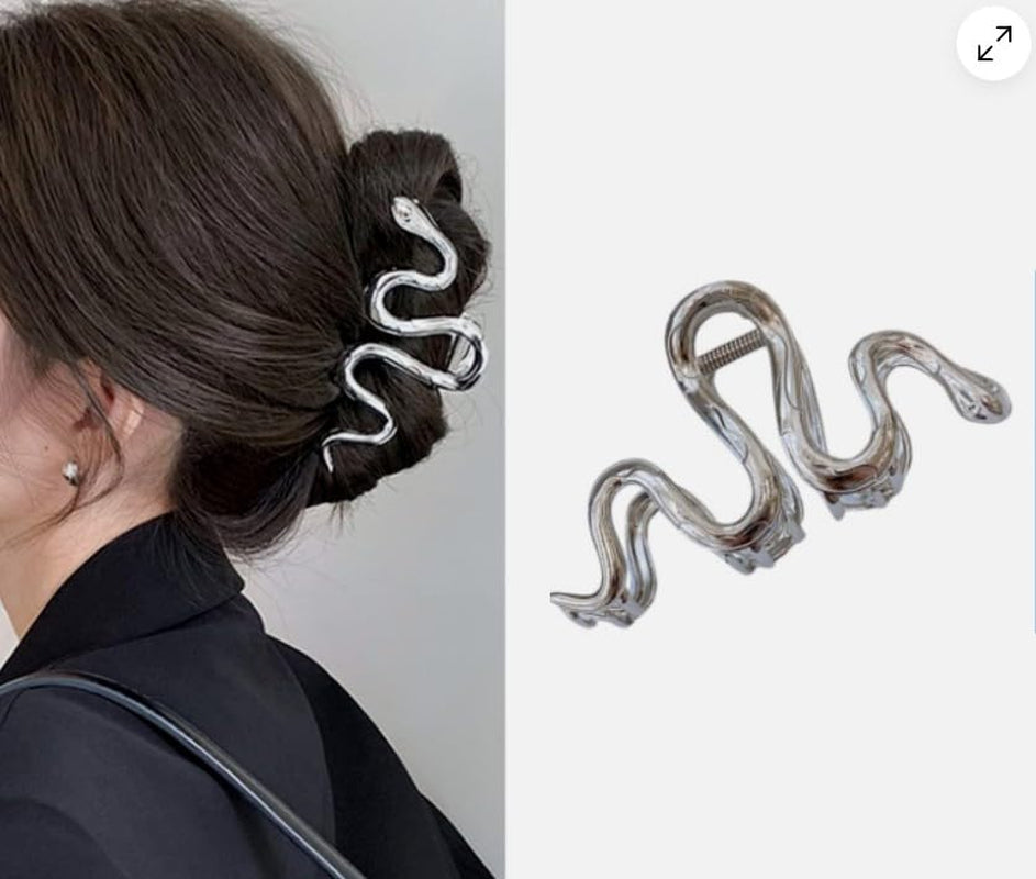 Metal Black Snake Hair Claw Clips for Women Hair Clips for Thick Hair Gothic Hair Barrettes for Hair Style Acrylic Hair Accessories Hair Clamp Hair Crab Halloween Hair Decorations Clips and Barrettes