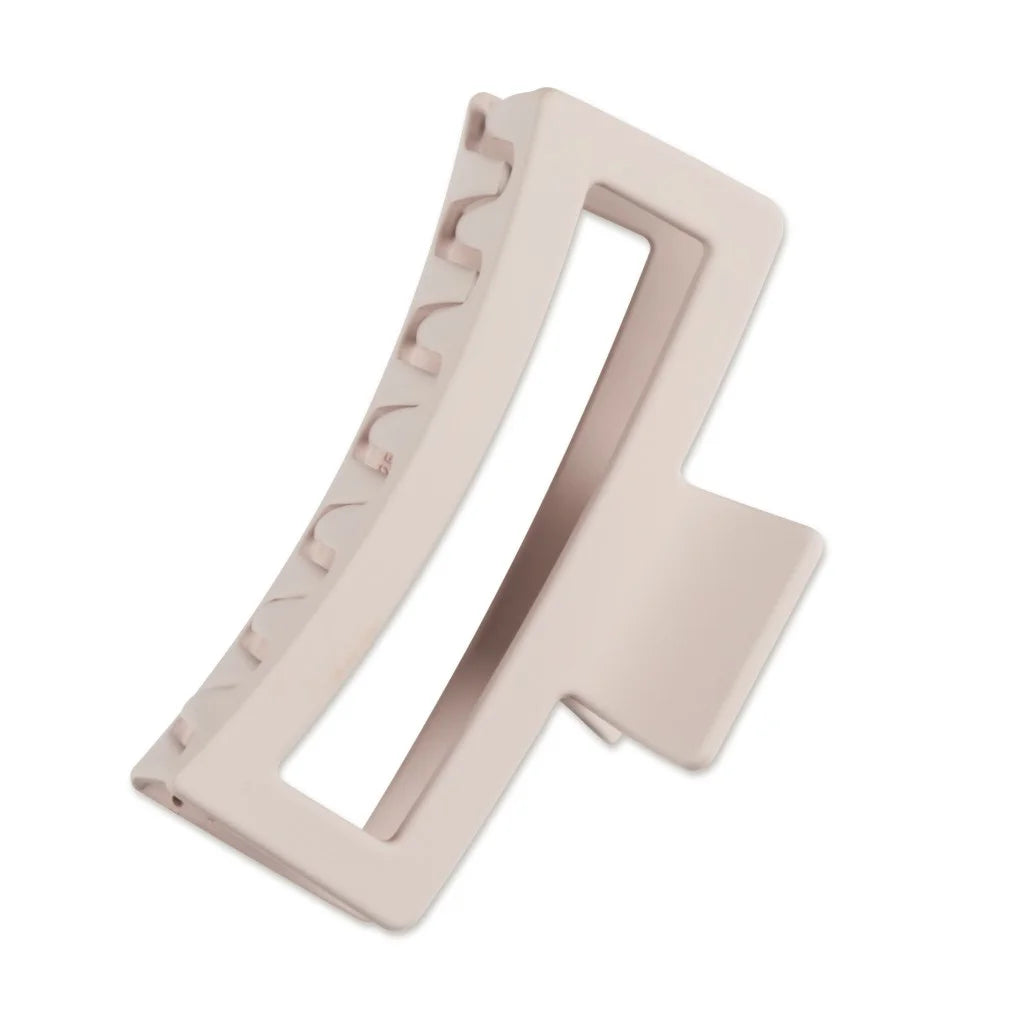 Soft Touch Open Cut Rectangle Claw Clip, Blush Beige, 1 Count