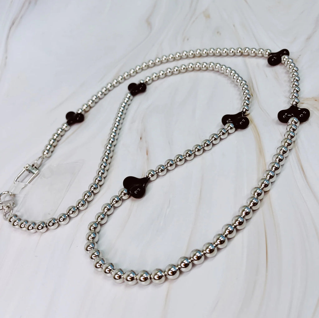 Hearts and Beads Crossbody Phone Lanyard
