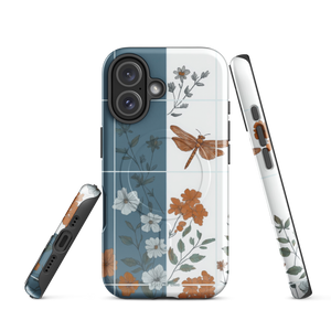Side view of MagSafe-compatible Dragonfly Bloom case with nature-inspired artwork