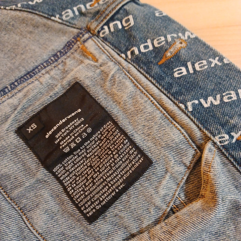 Pre-Loved Alexander Wang Falling Back Logo Indigo Blue Denim Jacket