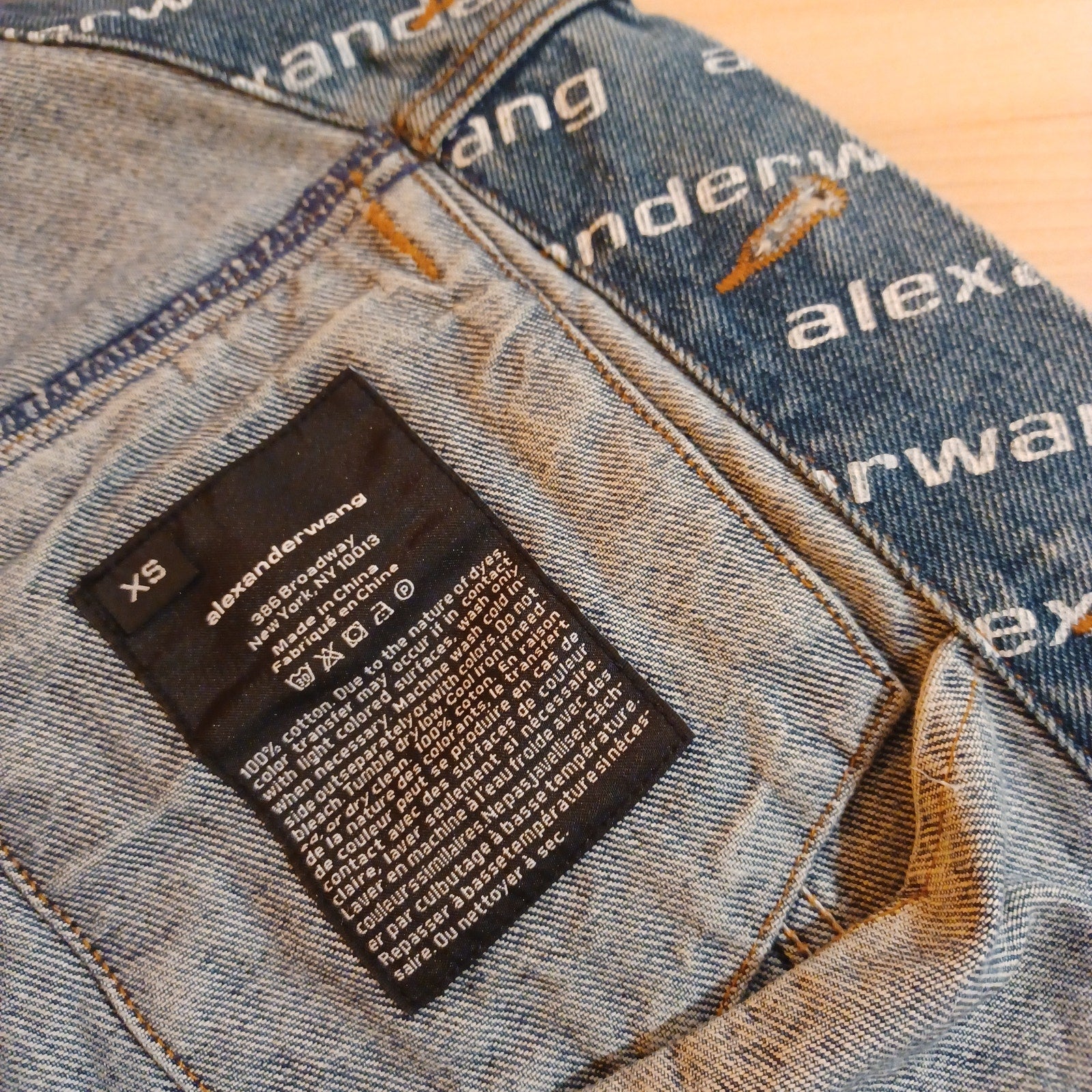 Pre-Loved Alexander Wang Falling Back Logo Indigo Blue Denim Jacket