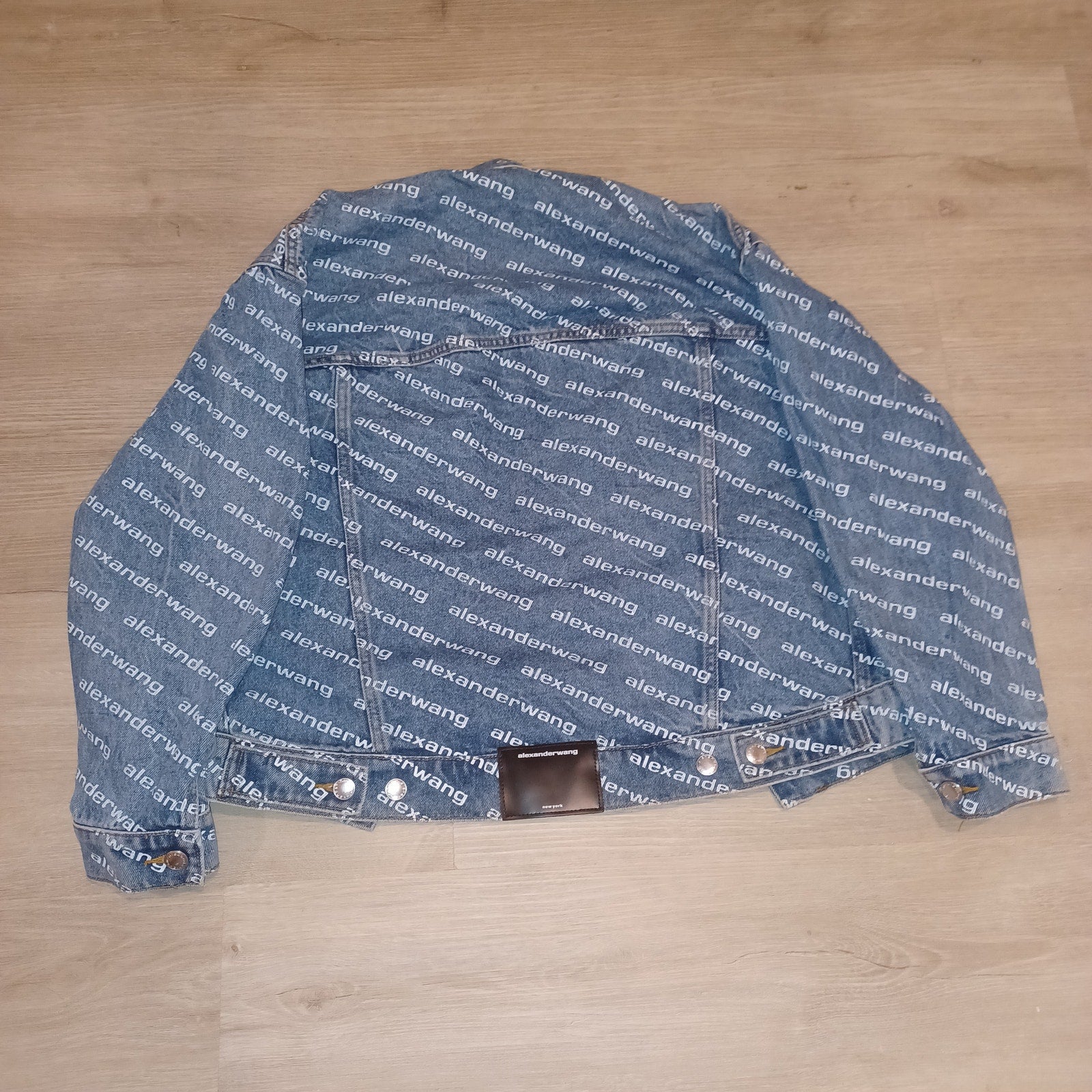 Pre-Loved Alexander Wang Falling Back Logo Indigo Blue Denim Jacket