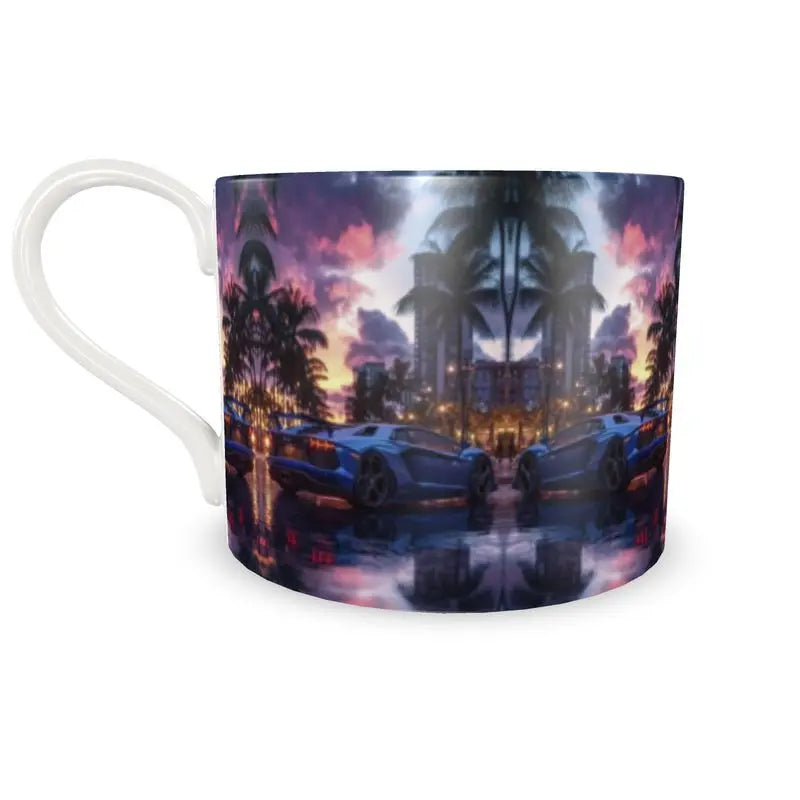 Kaleidoscope Lamborghini art print | two coffee cups and saucers set | Unique Gift only at StateofChic.Store | SHOP NOW