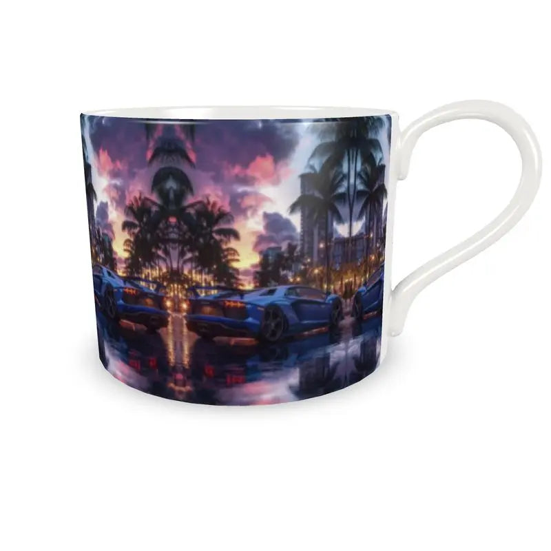 Kaleidoscope Lamborghini art print | two coffee cups and saucers set | Unique Gift only at StateofChic.Store | SHOP TODAY