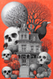 👻 Haunted House iPhone Case | MagSafe® Tough Cover with Creepy Tree, Cat & Pumpkins (14, 15, 16, 17)