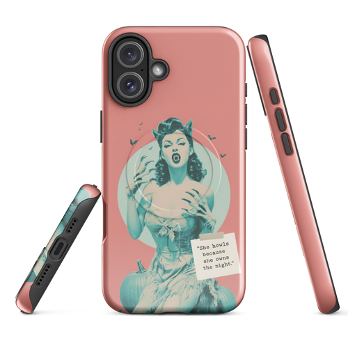 🐺 Pin-Up Werewolf iPhone Case | Vintage 1950s Spooky Chic MagSafe® Tough Cover (14–17)