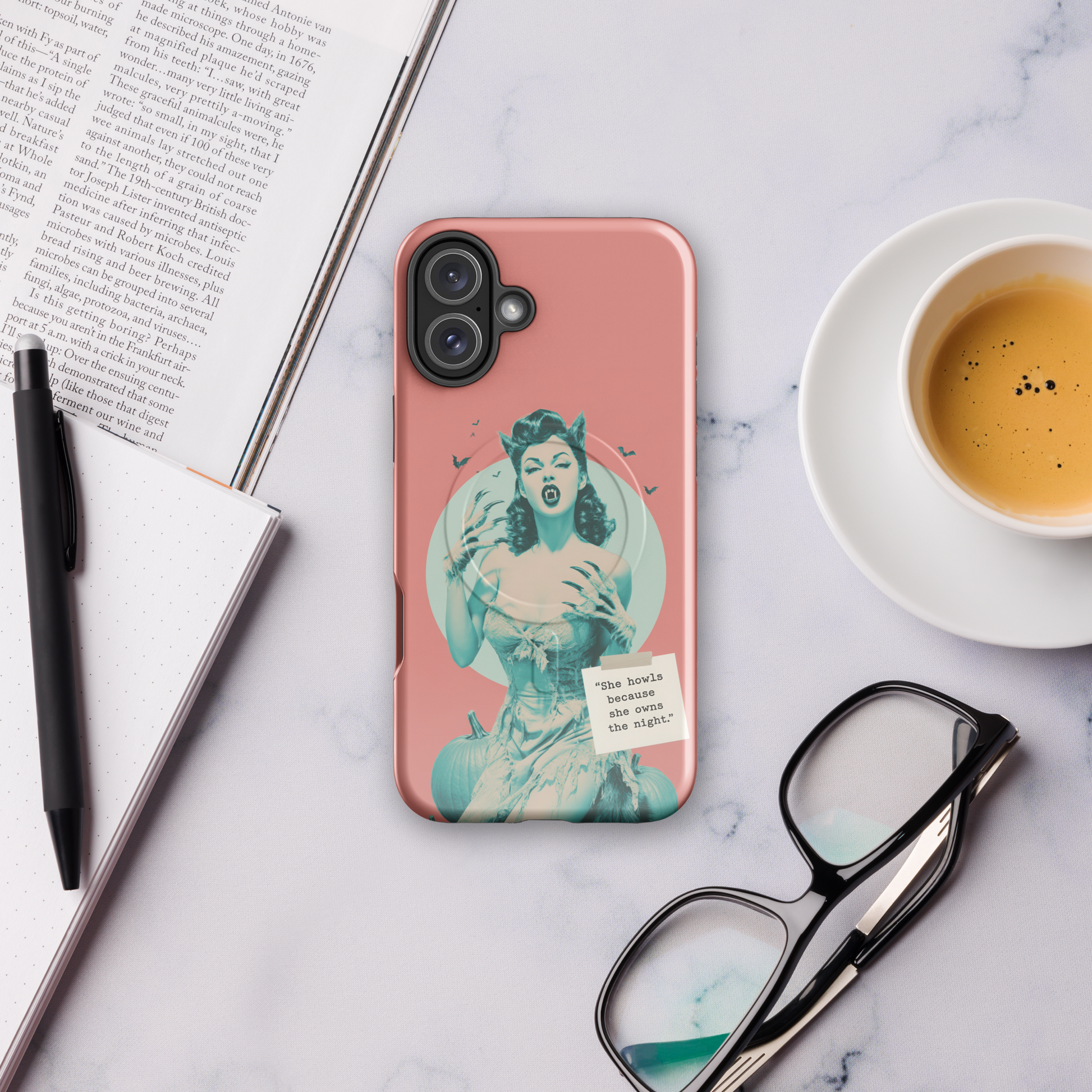 🐺 Pin-Up Werewolf iPhone Case | Vintage 1950s Spooky Chic MagSafe® Tough Cover (14–17)
