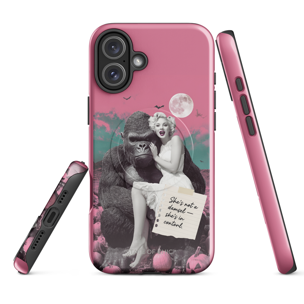👑🦍 Pin-Up Jungle Queen iPhone Case | Vintage 1950s Spooky Chic MagSafe® Tough Cover (14–17)